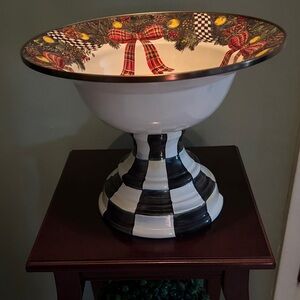 MacKenzie-Childs Evergreen Enamel Compote -Large